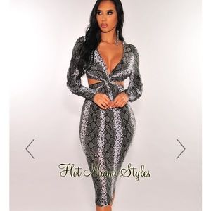 Snake print dress.